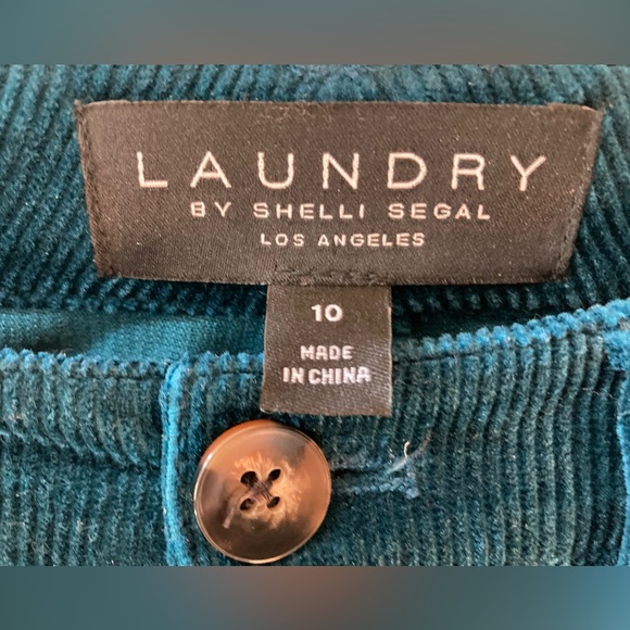 Laundry by Shelli Segal Teal Corduroy Pants Size 10 - Picture 3 of 4